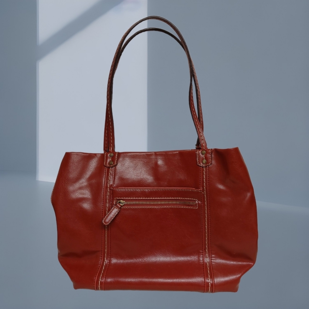 Nine West Deep Red Leather Shoulder Bag